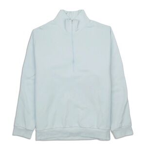 NWT Lululemon athletica Men's Sky Blue French Terry Oversized Half-Zip XS.